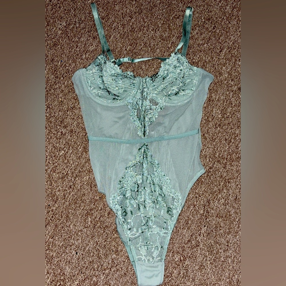 Green lace / lacy bodysuit